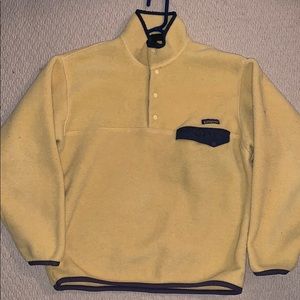Yellow Patagonia button up sweater